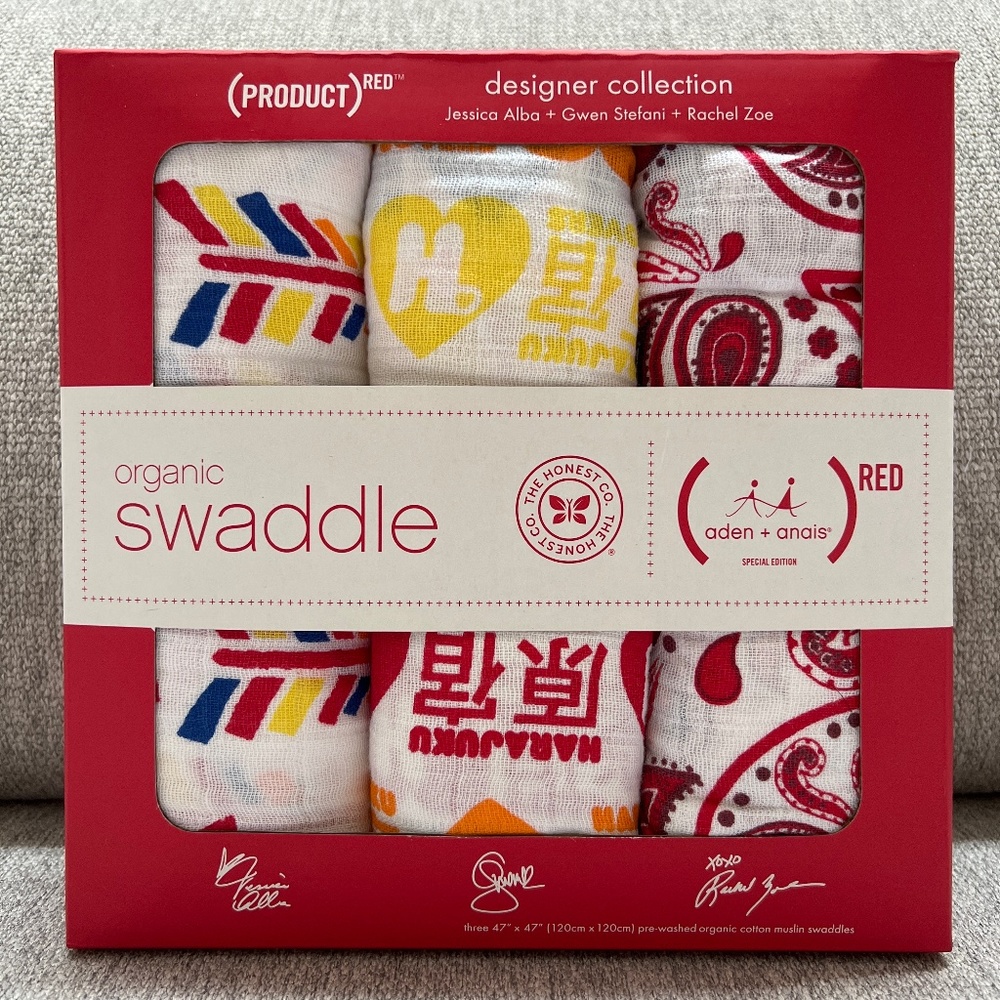 (PRODUCT) RED aden + anais organic swaddles